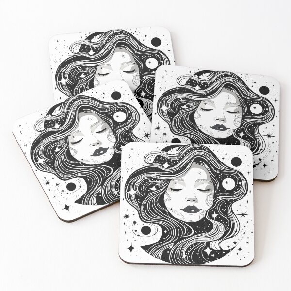 Item preview, Dreaming of the Stars - Minimalist Woman's Face Illustration designed and sold by MrsKravchenko.