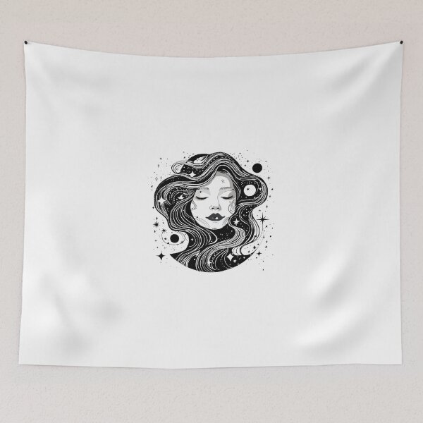 Item preview, Dreaming of the Stars - Minimalist Woman's Face Illustration designed and sold by MrsKravchenko.