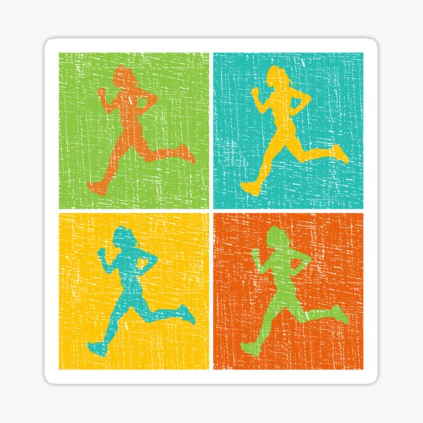 "Art Deco Style Running Girl Sticker" Sticker by StickerStand Redbubble