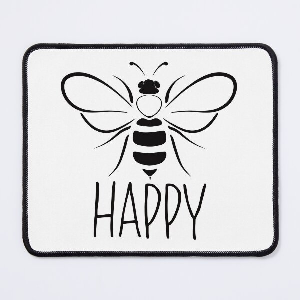 Item preview, Cute Bee happy, black and white bee ,  positive inspirational be happy designed and sold by Inktown.