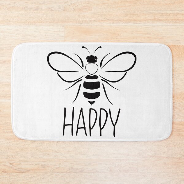 Item preview, Cute Bee happy, black and white bee ,  positive inspirational be happy designed and sold by Inktown.