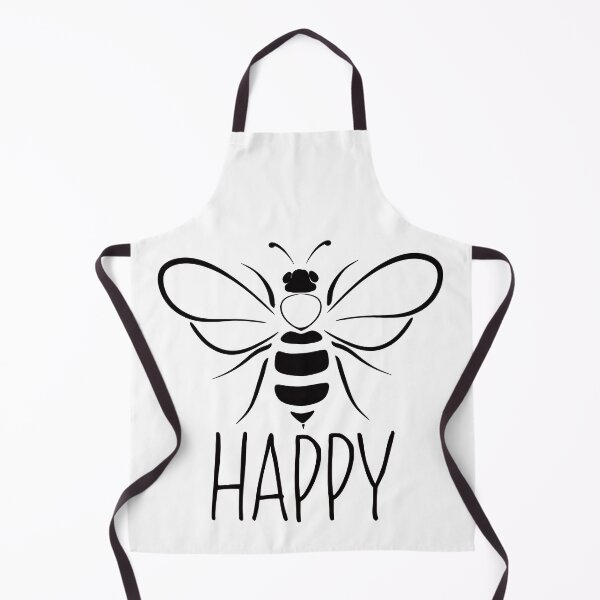 Item preview, Cute Bee happy, black and white bee , positive inspirational be happy designed and sold by Inktown.
