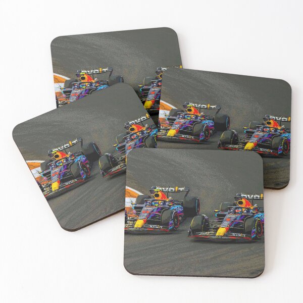 Item preview, Max Verstappen overtaking Sergio Checo Perez during the 2023 Miami Grand Prix abstract designed and sold by Rodissimus1984.