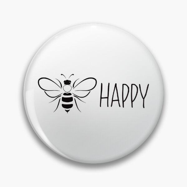 Item preview, Cute Bee happy, black and white bee ,  positive inspirational be happy designed and sold by Inktown.