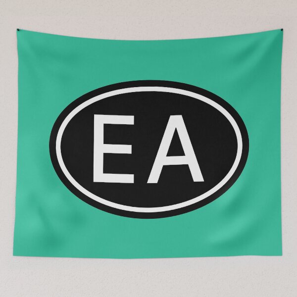 Item preview, EA Initials Monogram Oval White Letters designed and sold by Jeallan Designs.