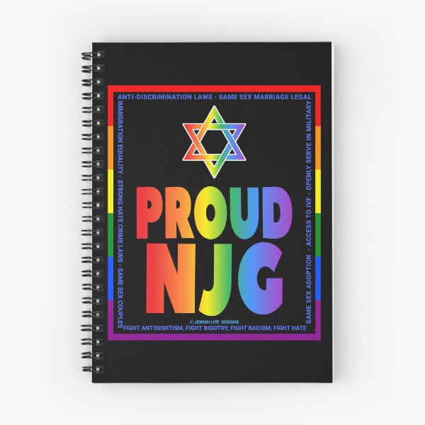 Item preview, SUJD0062 Jewish Designs Proud NJG Nice Jewish Girl LGBTQ Love Israel rainbow design shows how Israel protects LGBTQ Rights designed and sold by JewishDesigns.