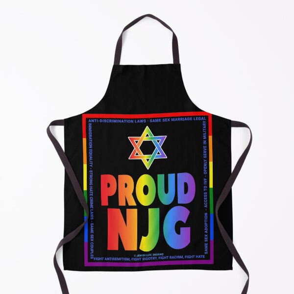 Item preview, SUJD0062 Jewish Designs Proud NJG Nice Jewish Girl LGBTQ Love Israel rainbow design shows how Israel protects LGBTQ Rights designed and sold by JewishDesigns.