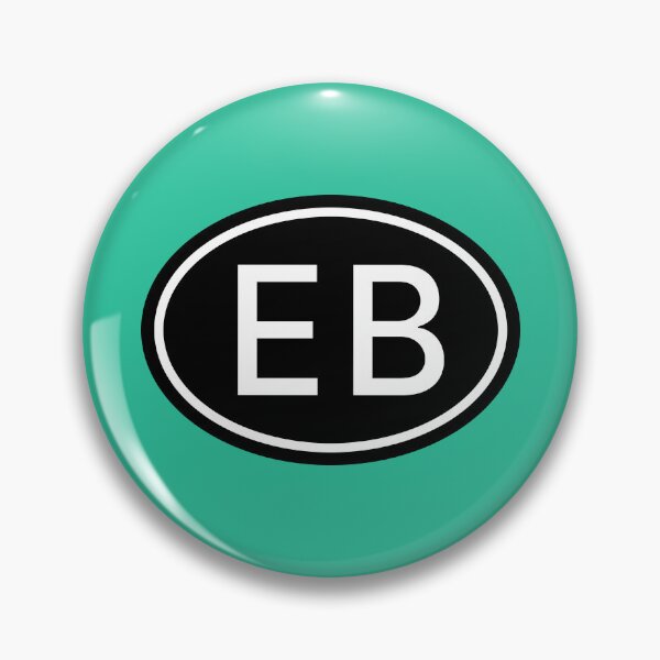 Item preview, EB Initials Monogram Oval White Letters designed and sold by Jeallan Designs.