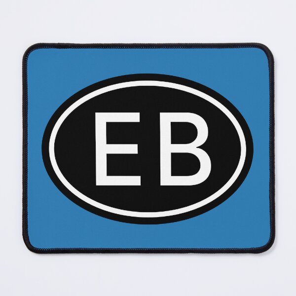 Item preview, EB Initials Monogram Oval White Letters designed and sold by Jeallan Designs.