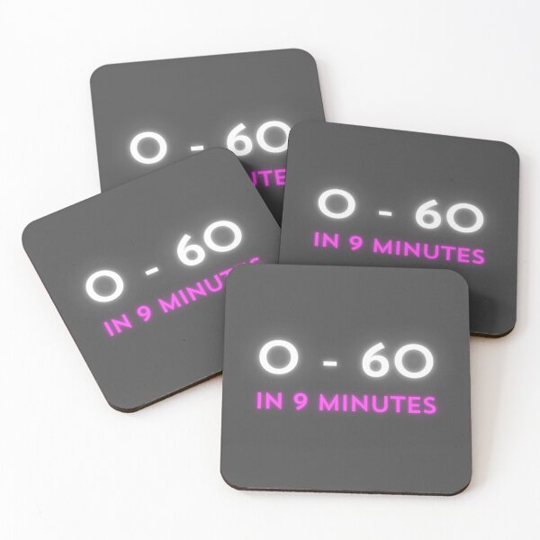Item preview, 0-60 in 9 min, miles per hour, mph, km/h, bumper sticker designed and sold by Cerulean-Shop.