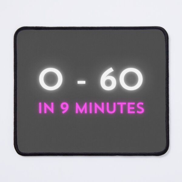 Item preview, 0-60 in 9 min, miles per hour, mph, km/h, bumper sticker designed and sold by Cerulean-Shop.
