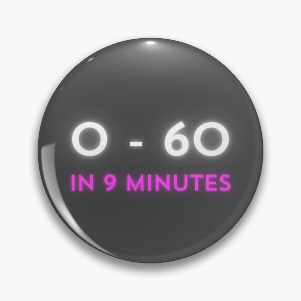 Item preview, 0-60 in 9 min, miles per hour, mph, km/h, bumper sticker designed and sold by Cerulean-Shop.