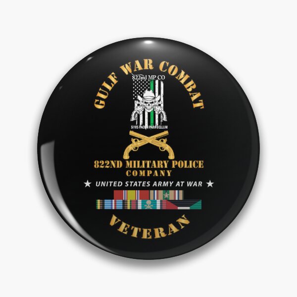 Item preview, Gulf War Combat Vet - 822nd MP Company Emblem w GULF SVC X 300 designed and sold by Military Insignia Products.