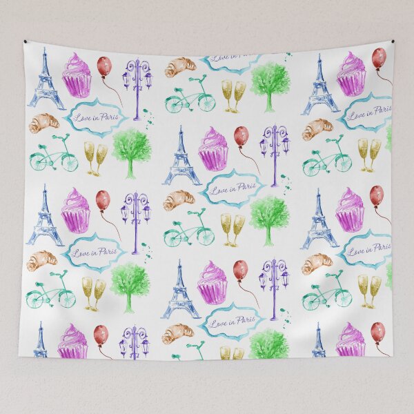 Item preview, Paris Eiffel Tower watercolor painting  designed and sold by monpetitbijou.