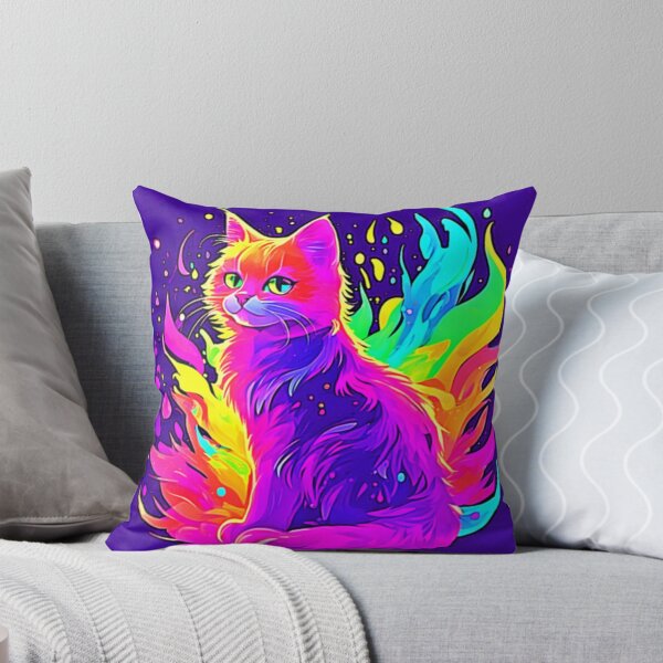 Item preview, Vibrant Painting of Cat Caught in Flames designed and sold by Health And Fitness Posts e-Store.