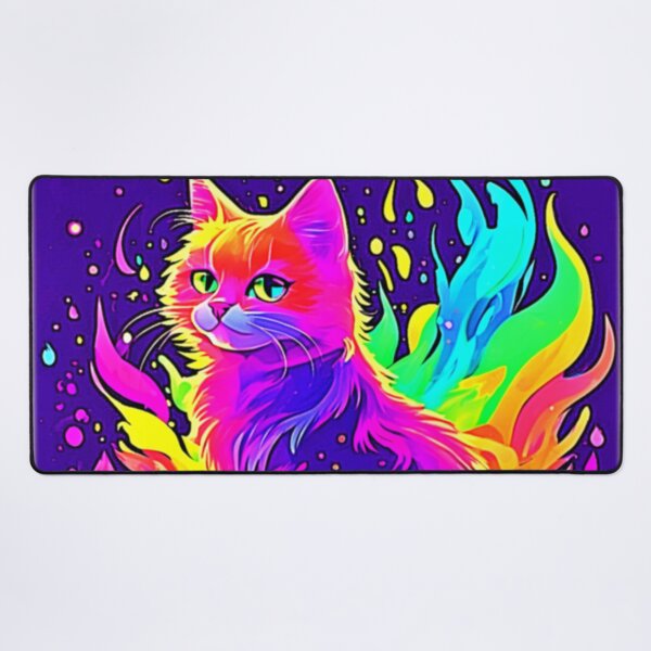 Item preview, Vibrant Painting of Cat Caught in Flames designed and sold by Health And Fitness Posts e-Store.