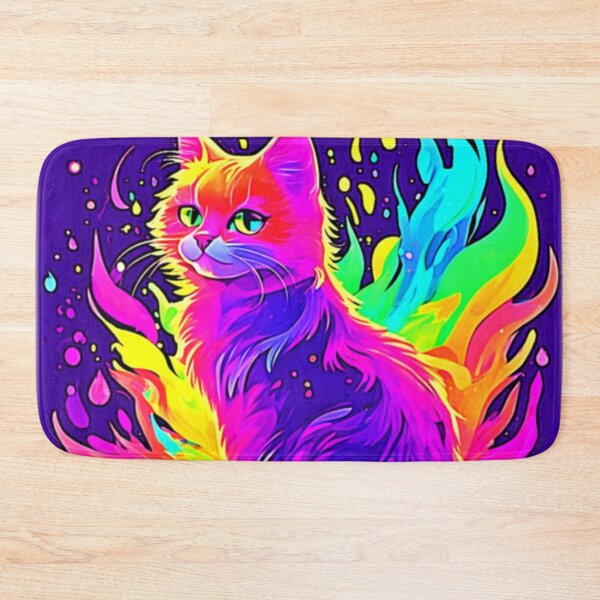 Item preview, Vibrant Painting of Cat Caught in Flames designed and sold by Health And Fitness Posts e-Store.