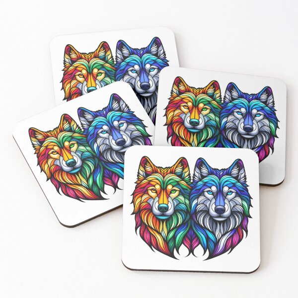 Item preview, Stained Glass Wolf Heads designed and sold by Catherine Harrison.