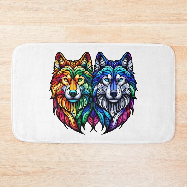 Item preview, Stained Glass Wolf Heads designed and sold by Catherine Harrison.