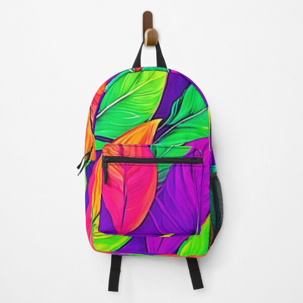 Item preview, Colorful Neon Ethereal Leaves Pattern designed and sold by Health And Fitness Posts e-Store.