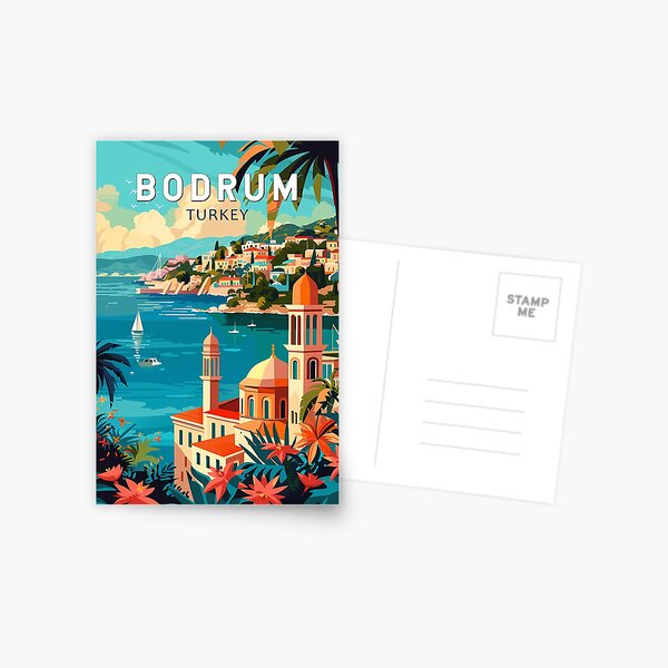 Item preview, Bodrum Turkey Travel Art Vintage designed and sold by KrisSidDesigns.