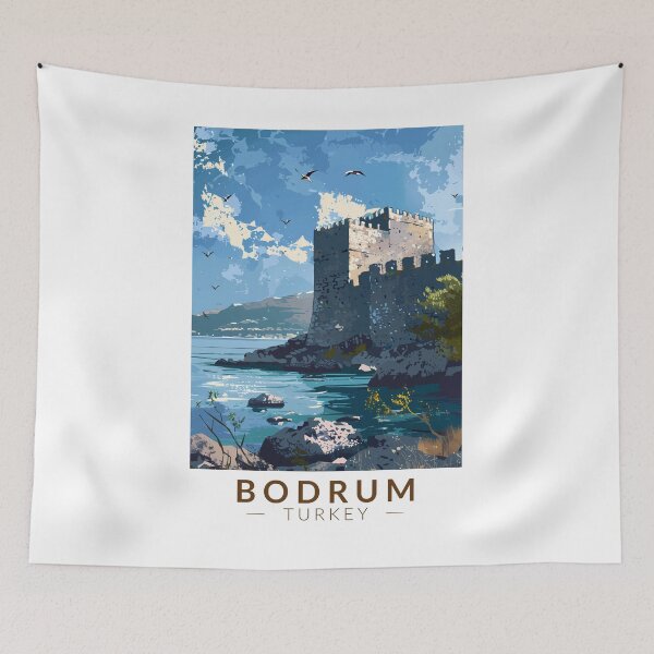 Item preview, Bodrum Castle Turkey Travel Art Vintage designed and sold by KrisSidDesigns.