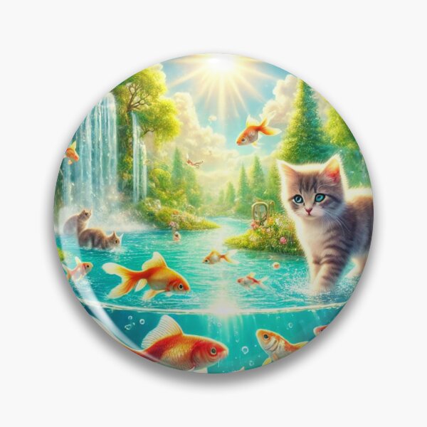 Item preview, "Aquatic Dreamscape: Feline and Fish Fantasy" designed and sold by MindVibe.