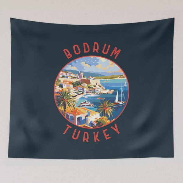 Item preview, Bodrum Turkey Retro Distressed Circle designed and sold by KrisSidDesigns.