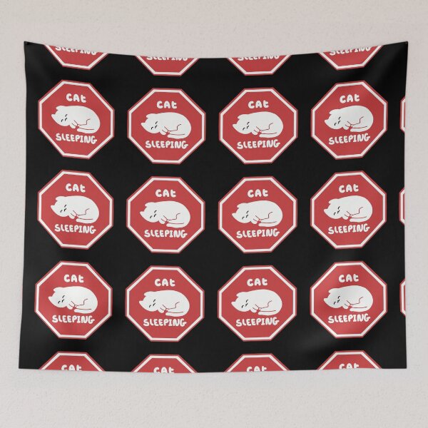 Item preview, Warning: Cat Sleeping, cute cat road sign designed and sold by Catphonesoup.
