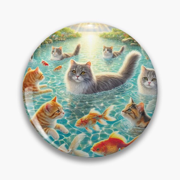 Item preview, "Enchanted Coexistence: Cats and Fish Wonderland" designed and sold by MindVibe.