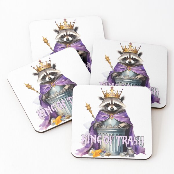 Item preview, King of trash, inscription, raccoon, trash can, crown, royal designed and sold by Eamornia.