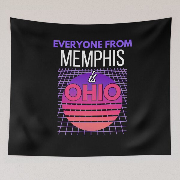 Aperçu de l'œuvre Memphis Ohio Parodie Rétro Vaporwave State Crossover créée et vendue par Hananiah Merch.