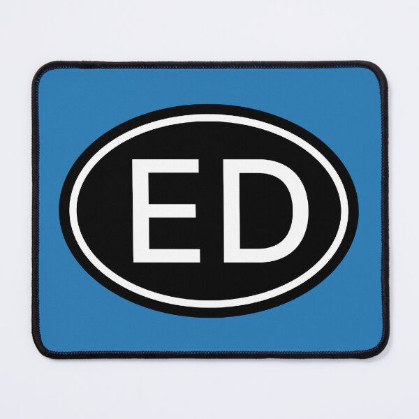 Item preview, ED Initials Monogram Oval White Letters designed and sold by Jeallan Designs.
