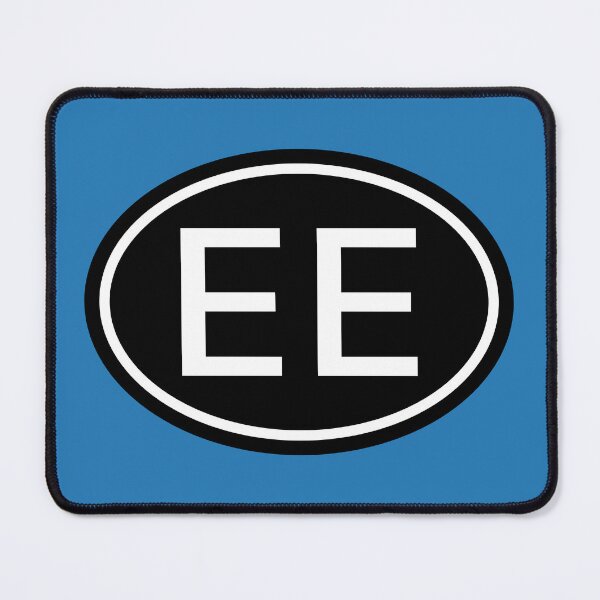 Item preview, EE Initials Monogram Oval White Letters designed and sold by Jeallan Designs.