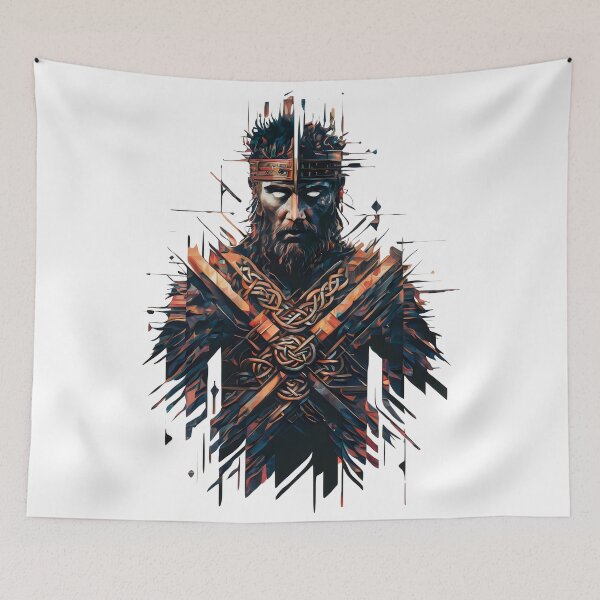 Aperçu de l'œuvre L'esprit du roi celte. Guerrier celtique au design à l'encre créée et vendue par CELTIC-DESIGNS.