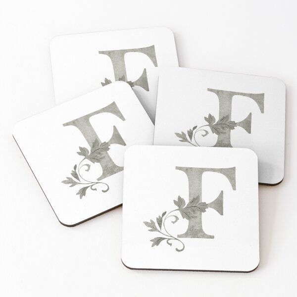 Item preview, Luxury Floral Monogram F: Elegant Grey and Silver Typography designed and sold by Fil4.