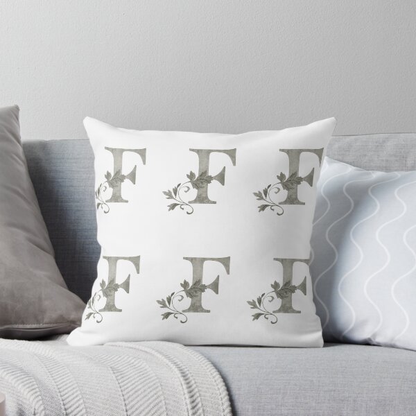 Item preview, Luxury Floral Monogram F: Elegant Grey and Silver Typography designed and sold by Fil4.