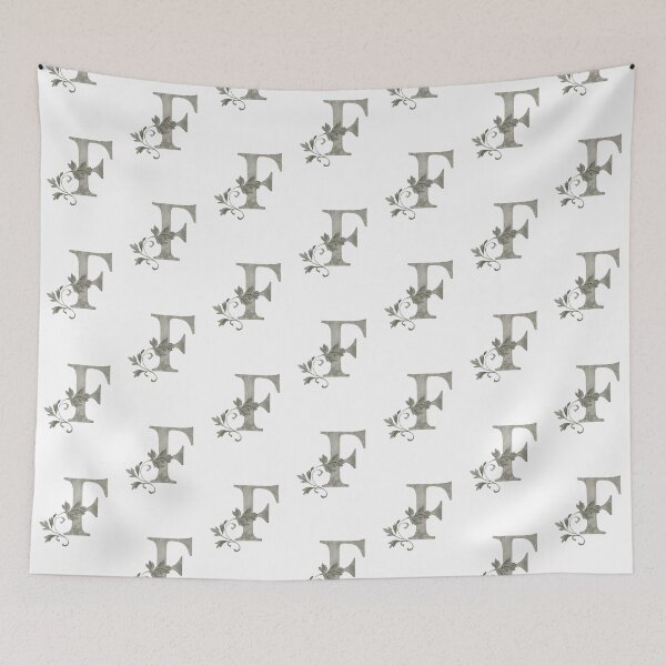 Item preview, Luxury Floral Monogram F: Elegant Grey and Silver Typography designed and sold by Fil4.