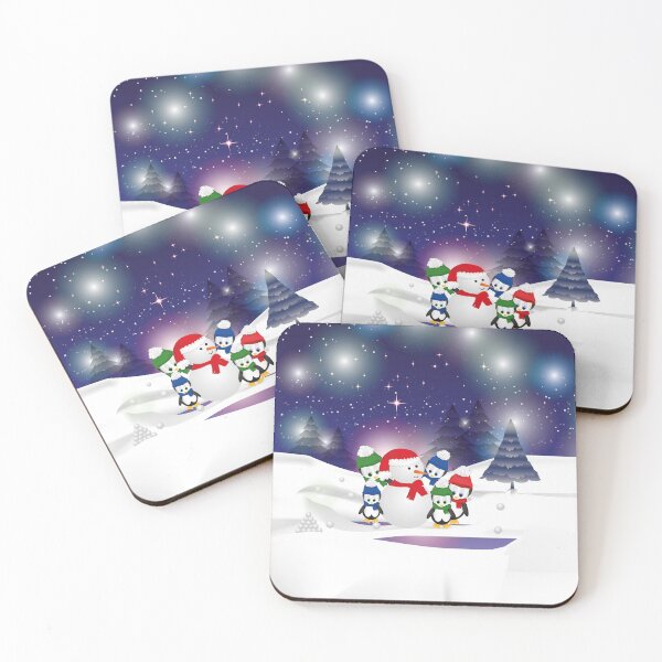 Item preview, Snowman with his penguin friends designed and sold by Folidee.