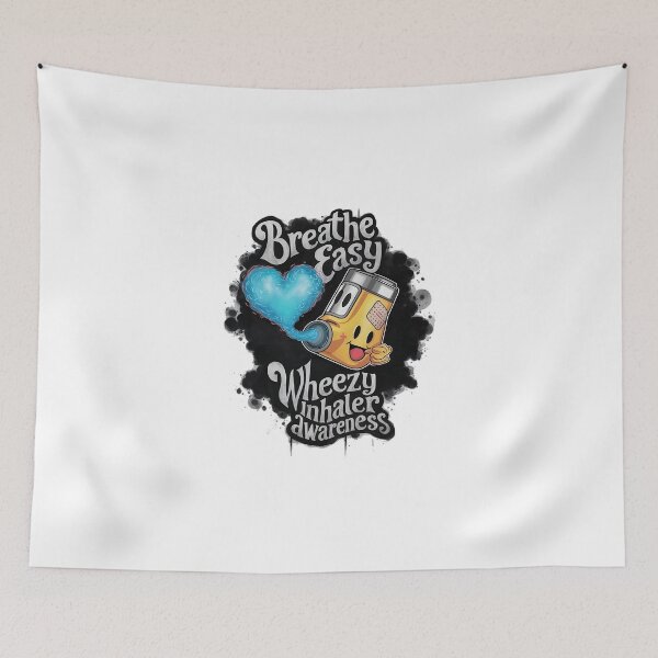 Item preview, Breathe Easy: Wheezy Inhaler Awareness Sticker designed and sold by DIUMERI.