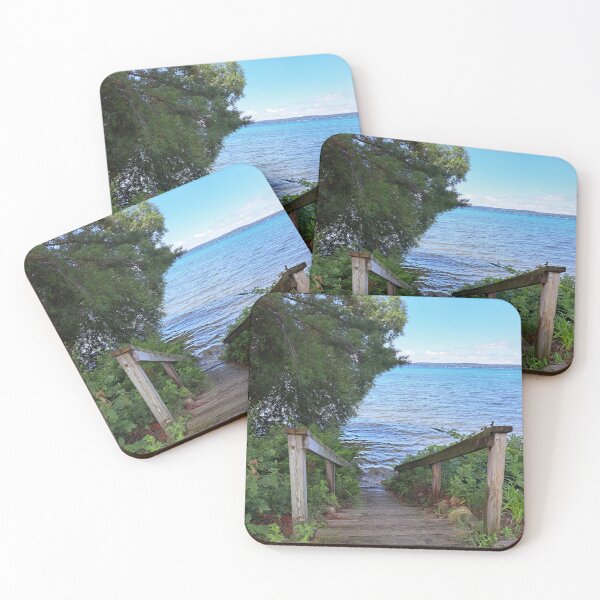 Item preview, Wood Stairs down to Bellaire Lake Michigan designed and sold by UPNortheren.