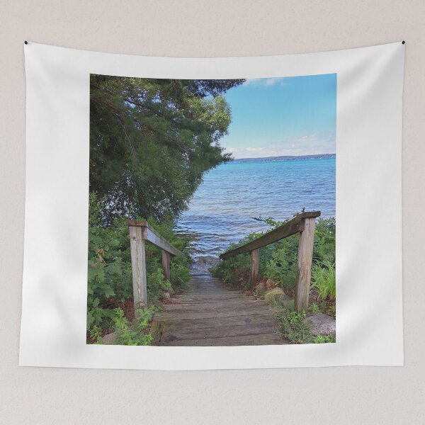 Item preview, Wood Stairs down to Bellaire Lake Michigan designed and sold by UPNortheren.