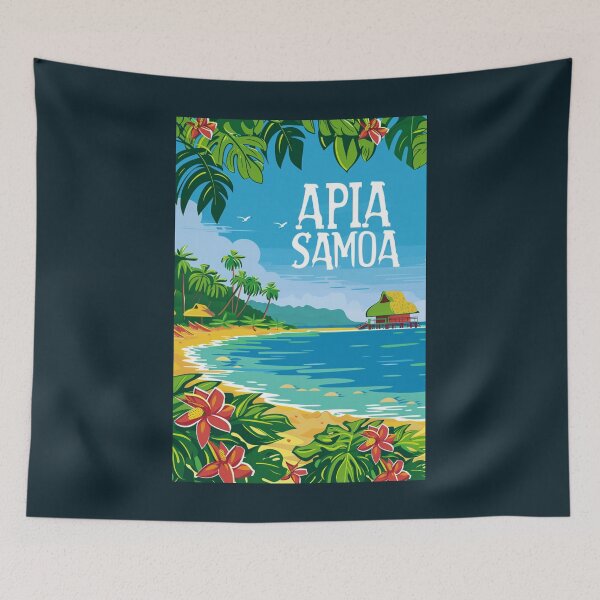 Item preview, A Vintage Travel Illustration of Apia - Samoa  designed and sold by GoodOldVintage.