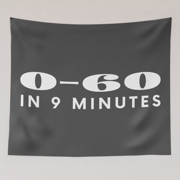 Item preview, 0-60 in 9 minutes, miles per hour, mph, km/h, bumper sticker designed and sold by Cerulean-Shop.