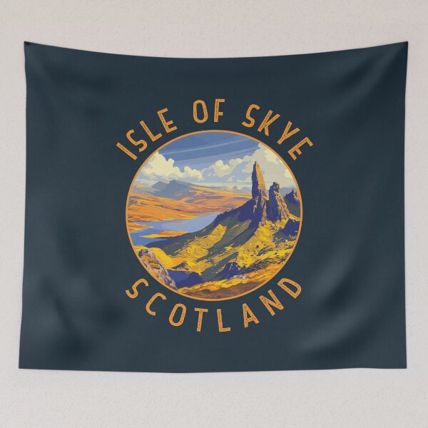 Item preview, Isle of Skye Scotland Retro Distressed Circle designed and sold by KrisSidDesigns.