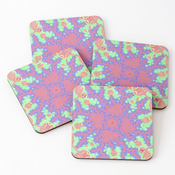 Item preview, Mandelbrot 106 - Banded pastel fractal branches in red, green, blue designed and sold by Draeger0.