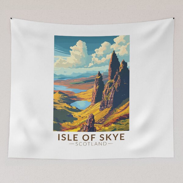 Item preview, Isle of Skye Scotland Travel Art Vintage designed and sold by KrisSidDesigns.