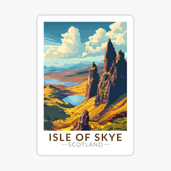 Item preview, Isle of Skye Scotland Travel Art Vintage designed and sold by KrisSidDesigns.