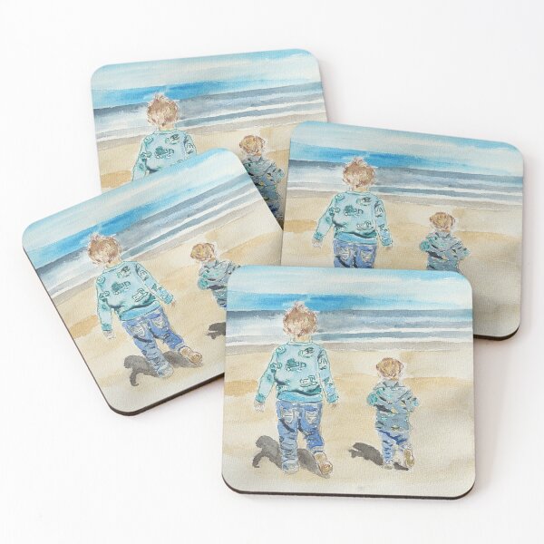 Item preview, Two boys running at the beach  designed and sold by Atelietje.