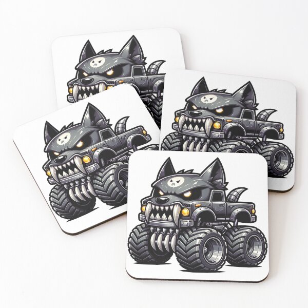 Item preview, Kawaii Wolf Monster Truck designed and sold by Redblackman.